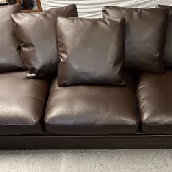 Leather sofa brown 