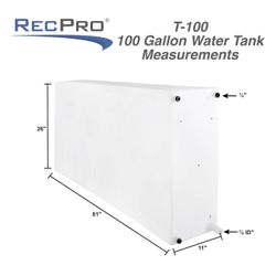 RecPro RV Fresh Water Tank 100 Gallon for Drinking and Potable Water | Fresh or Gray Water Plastic Storage | Made in America