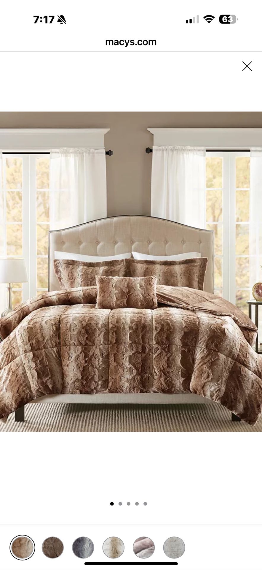 Madison Park Zuri Faux-Fur 4-Pc. Comforter Set, King OBO