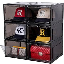 set of 6, Stackable Hat Storage Box 