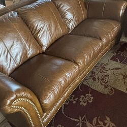 Genuine 7 Foot Leather Sofa