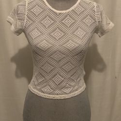 Forever 21 White See Through Top (Small)