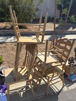 4 Vintage Wooden Chairs