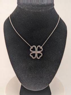 Sterling Silver Four Heart Clover Necklace