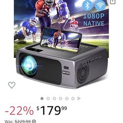 Projector with WiFi and Bluetooth, Betife HD Native 1080P Outdoor Projector