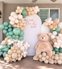 Backdrop and balloons
