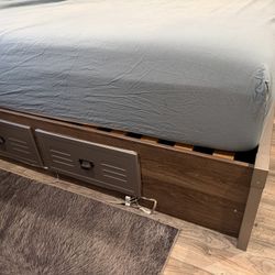 Full Size Solid Wood Bed Frame w/ Storage. Heavy Duty (2 Available)