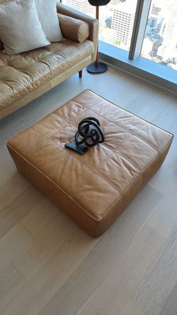Poly and bark Sequoia Leather Ottoman