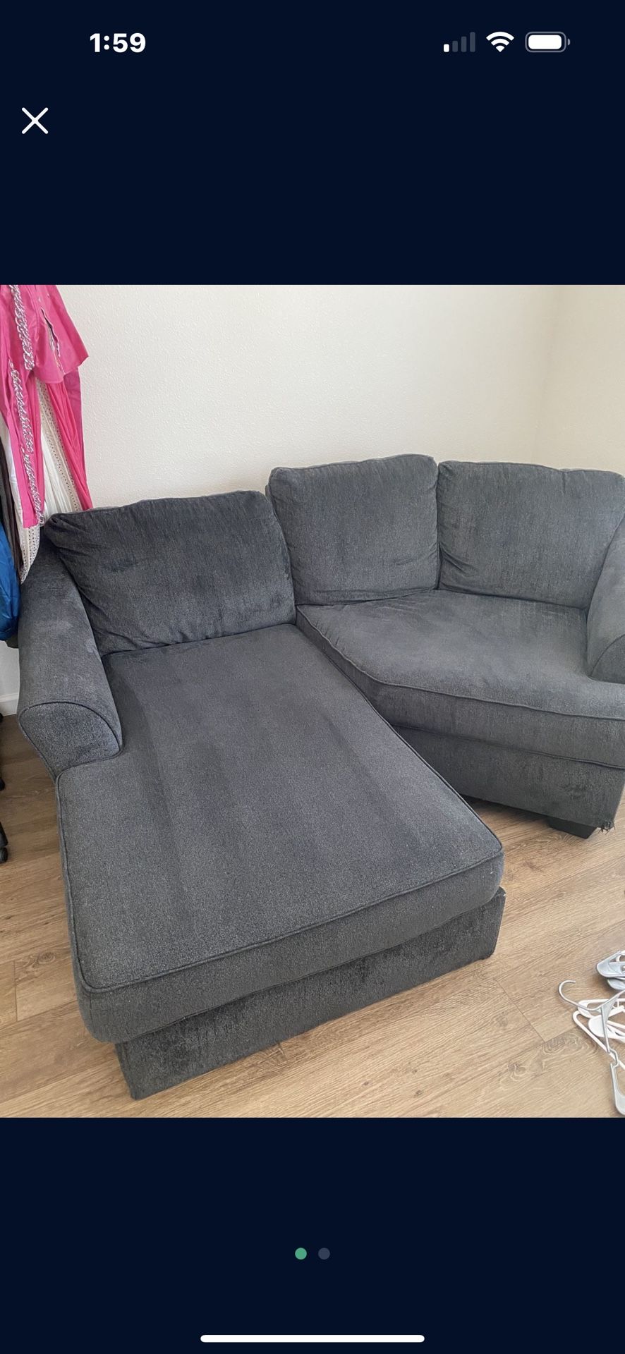 Dark Grey 2 Piece Sectional $200 OBO