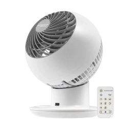 Woozoo 5-Speed Oscillating Globe Fan, Remote Control, White.