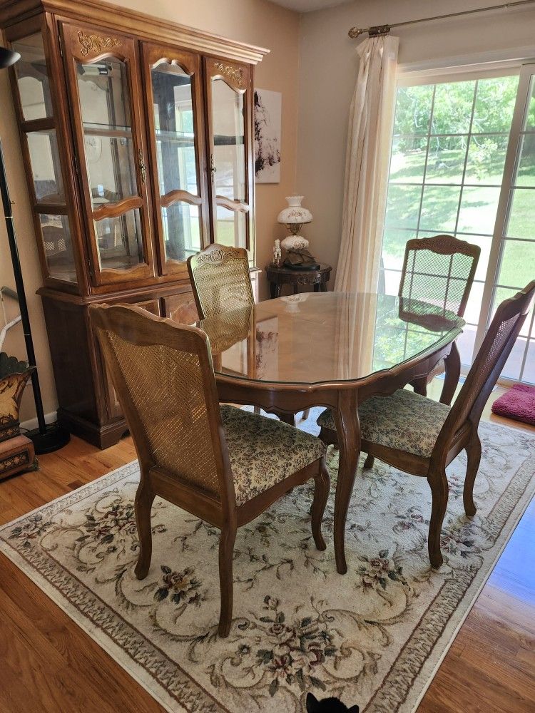 FREE China Cabinet and Table with 6 Chairs and Leaf