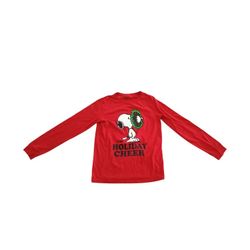 Peanuts -Snoopy Dog Red Happy Holidays Long Sleeve Graphic T-Shirt Kid Boy / Unisex Size Large.
