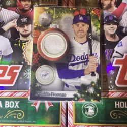 2025 Topps Holiday - Freddie Freeman player relic card # PR-FF SP Dodgers
