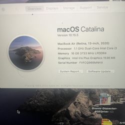 16 GB, 13in 2020 MacBook Air, Touch ID