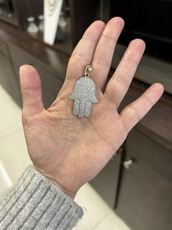 Pendant Charm Yellow Gold 14k. Hamsa Hand Of Fatima