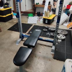 Barbell Weight Bench With Weights And Bar 