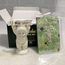 Vintage Snowbabies “I Love Mom” & “Mom” Picture Frame