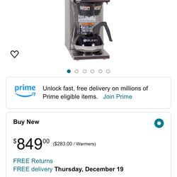 Bunn Commercial Coffee Brewer W/ 3 Burners