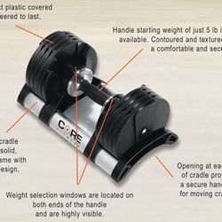 Core Home Fitness Adjustable Dumbbells 5-50