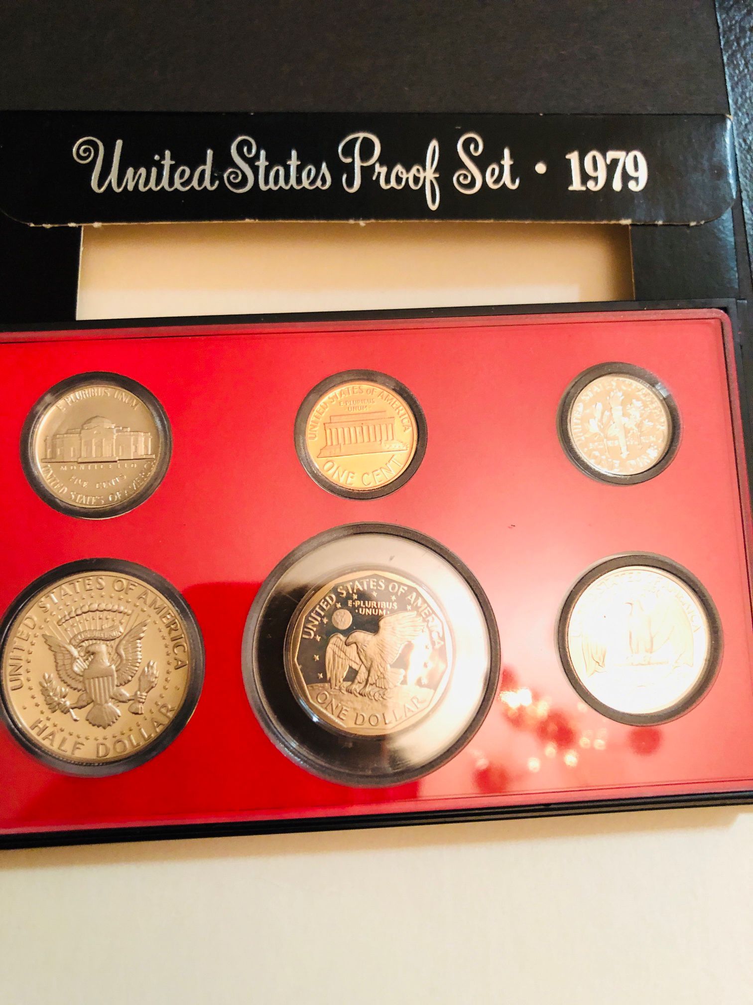1979 Type 2 The One Dollar Coin Is Different And Rare On This United States Proof Coins Set 6 Coins 