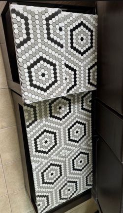 Festival Light Blend Matte Hexagon Porcelain Mosaic Tile Backsplash 10 pieces New sealed