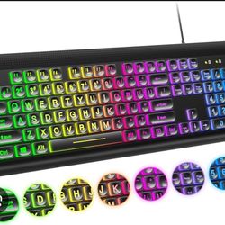 Atelus Large Print Light Up Keyboard  For Gaming 