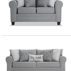 New (2 weeks old) matching Sofa & Loveseat for sale.
