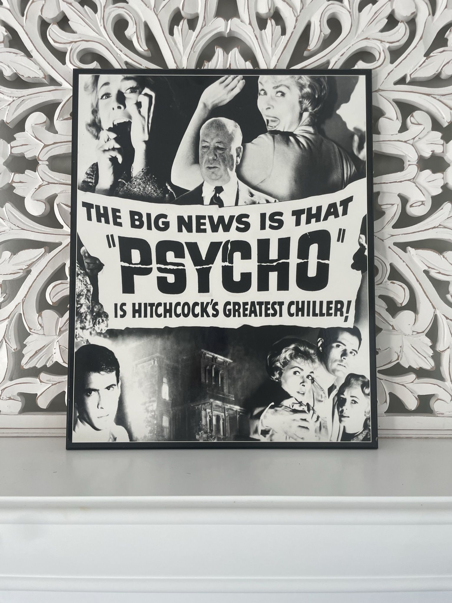 Psycho Movie Poster In Solid Borderless Frame