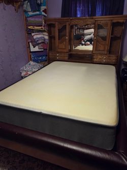Oak Queen waterbed Frame & Headboard