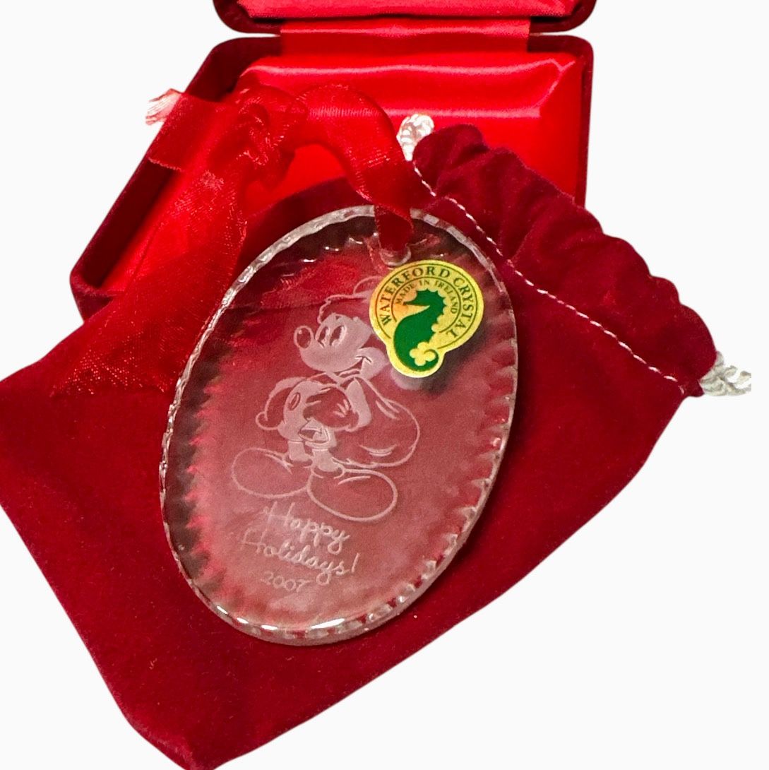 Waterford 2007 Disney: Mickey Mouse Crystal Christmas Ornament - Disneyana LE