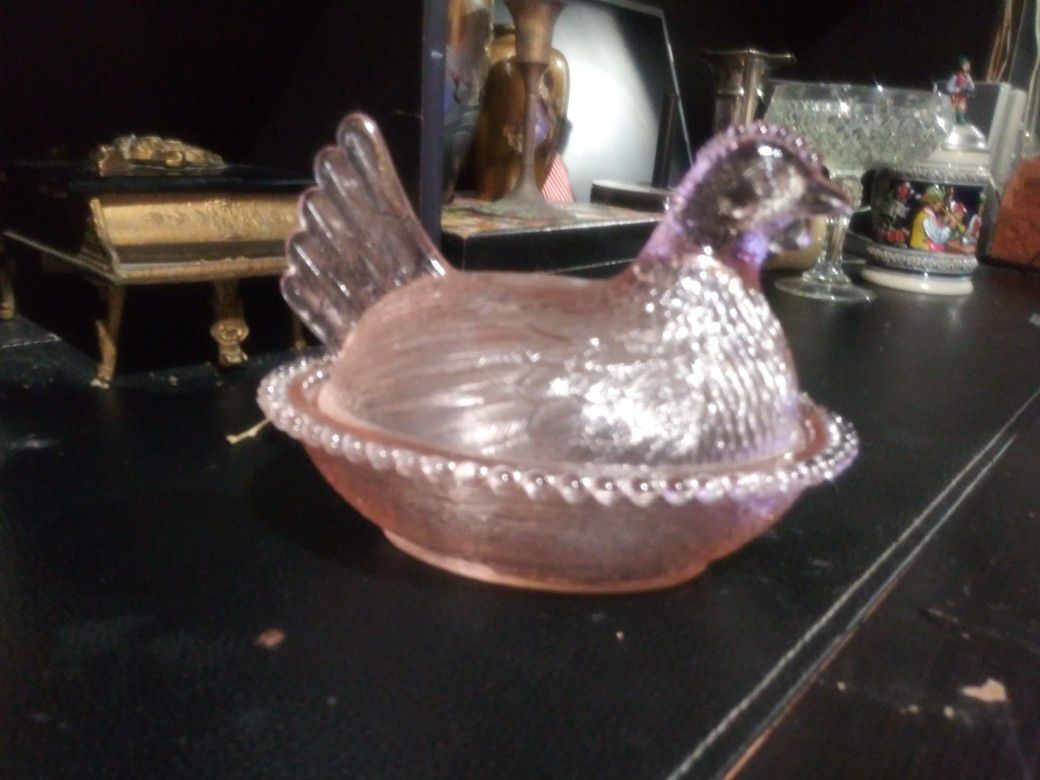 Vintage Crystal chicken Bowl