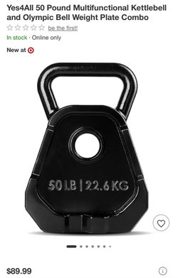 New 50 pounds kettlebell also, you can use some and 2 inch bar
