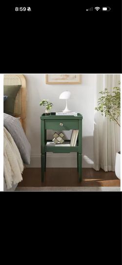 Quality Components Plus Finchley Vintage Green 1-drawer 16 in. W Nightstand