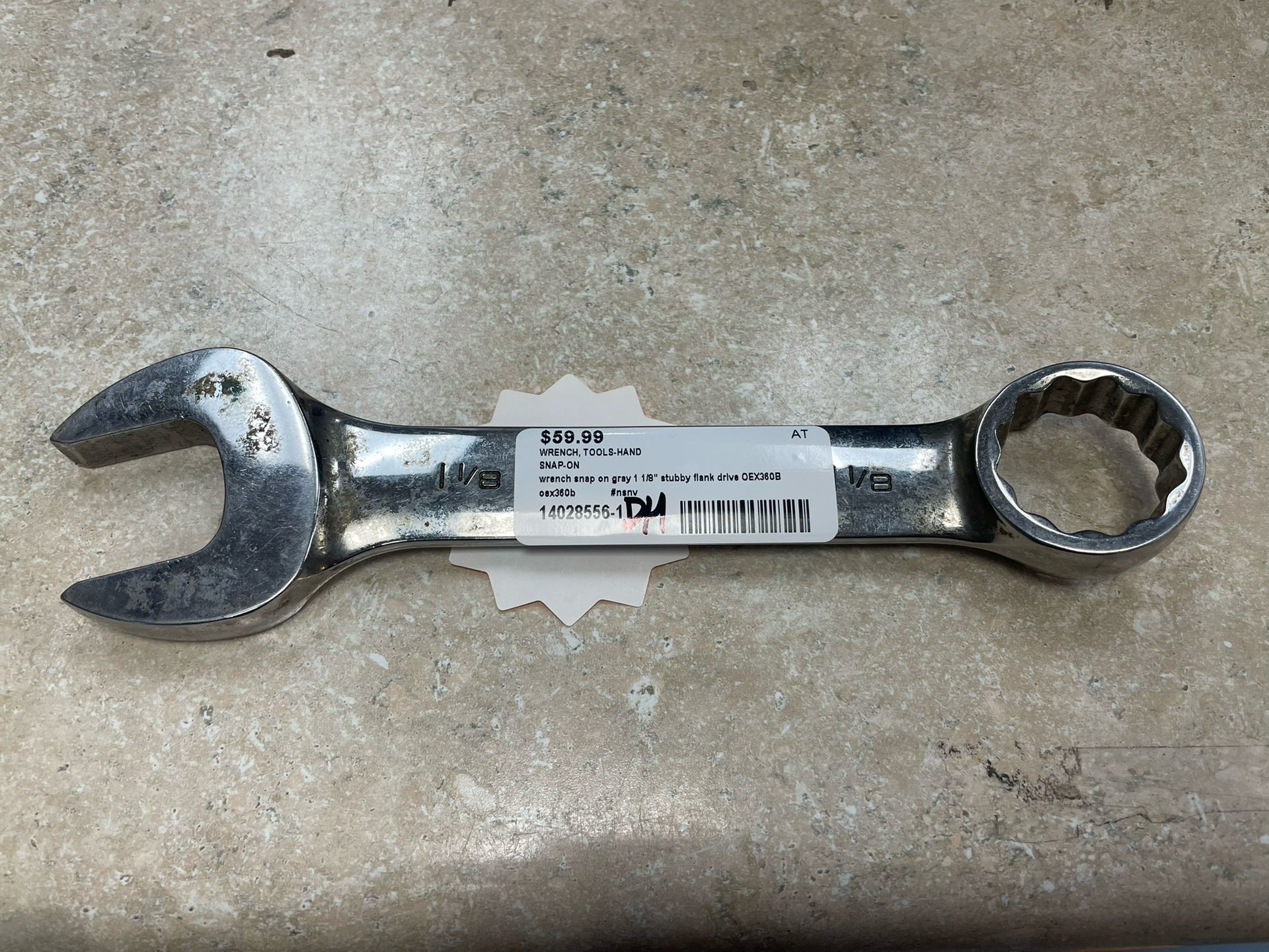 Snap On 1 1/8 Stubby Flank Drive Wrench