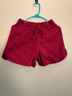 Pact Pink  Gauze Cotton Drawstring Shorts
