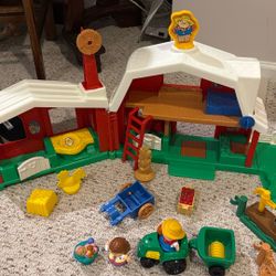 Rare Vintage Little People Farm With Windmill, Animals, Farmer, Tractor And More! 