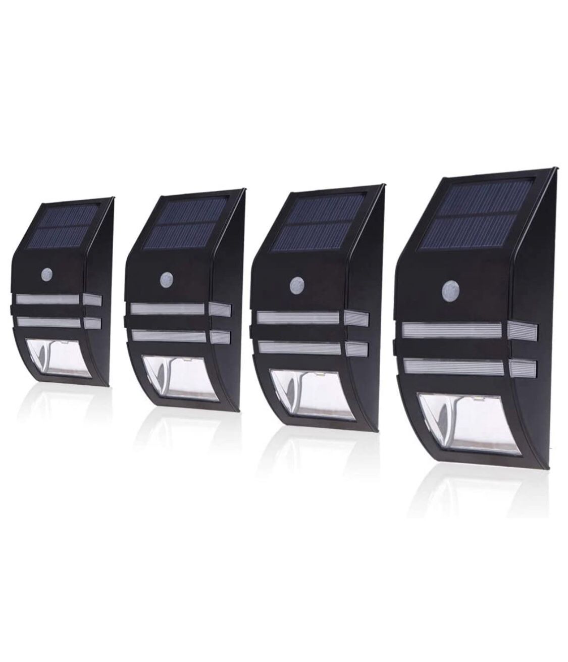 4 Pack Solar Powered LED Accent/Security Light Black