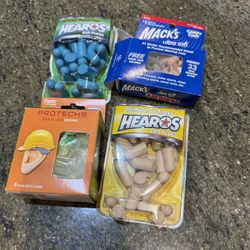 Lot of Ear Plugs Bundle Hearos Mack’s Protechs Noise Reduction Foam Earplugs