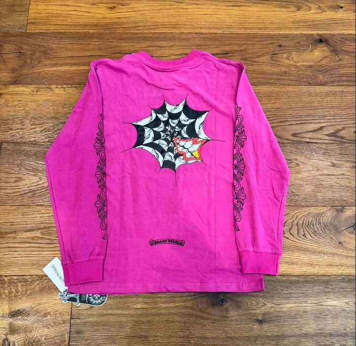 Chrome Hearts Matty Boy long sleeve T-Shirt Medium Purple Spider Web New