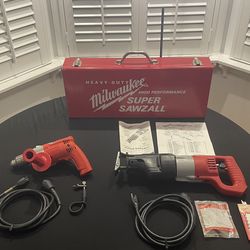 Milwaukee 6527 Super Sawzall & Milwaukee 0234-1 Magnum Holshooter - Vintage!
