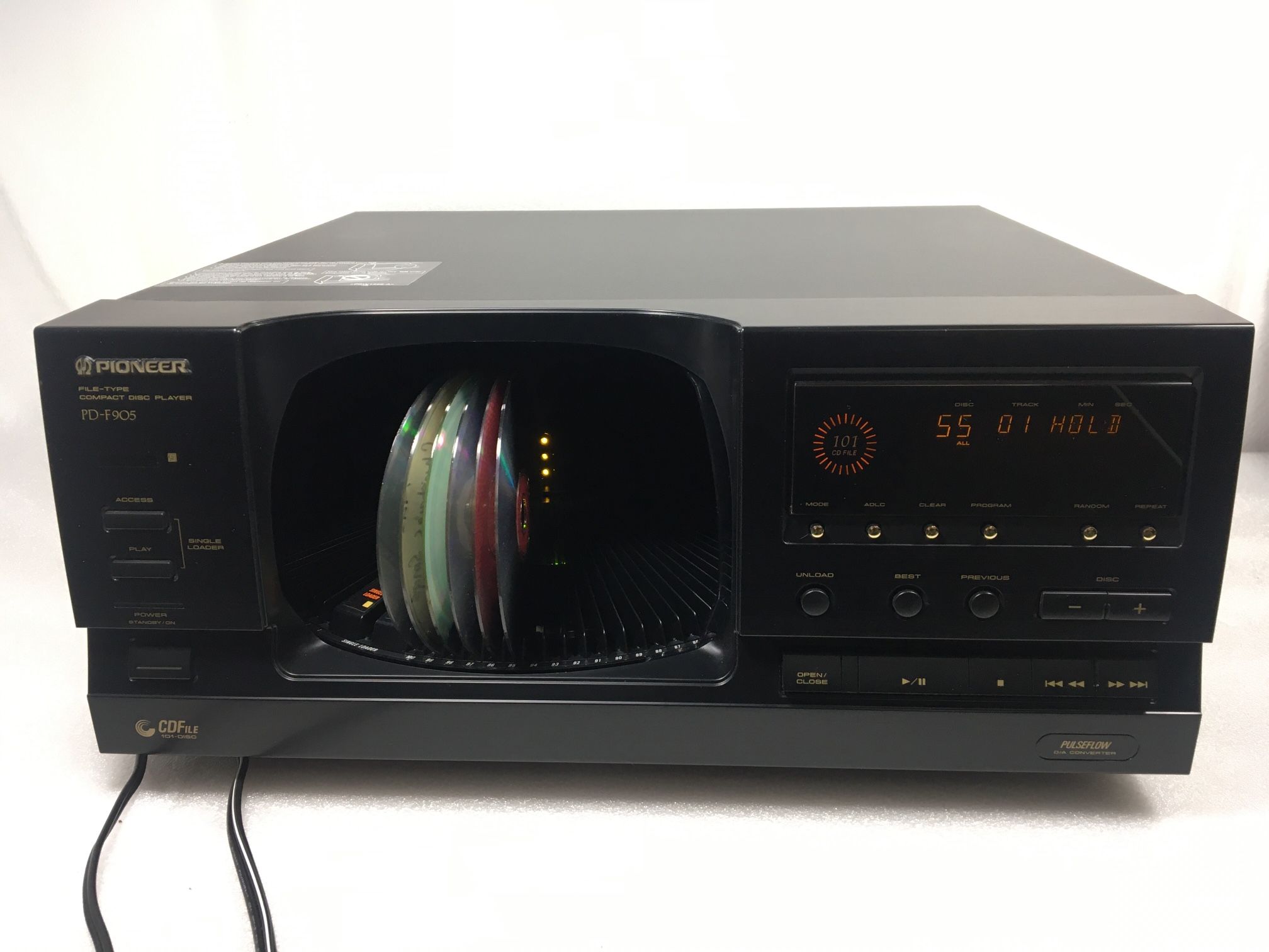 Pioneer PD-F905 CD File 101 Compact Disc Changer Player NO REMOTE Tested W/ Cord