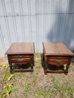 Pair of Vintage wood side tables