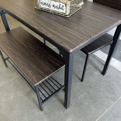 Table And 2 Chairs With A Bench For Extra Seating 
