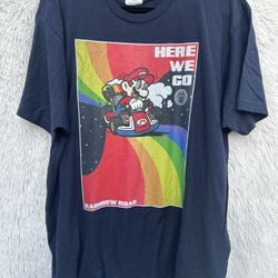 New Men Mario Kart Shirt Sleeve Shirt Size XL