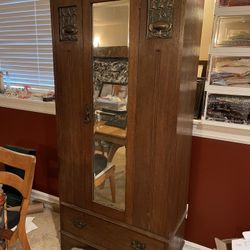 Antique Art Nouveau, Craftsman Armoire 