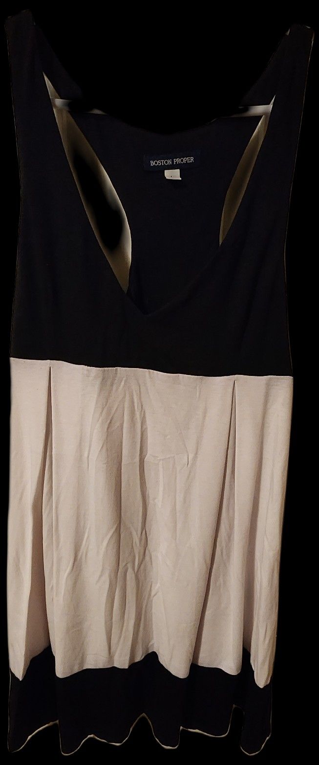Boston Proper Black And White Tank Top Dress - Size Large