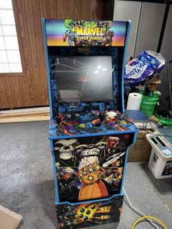 arcade1up modded 19" monitor 10k games marvel super heroes trackball gen1 with riser pc arcade 1up