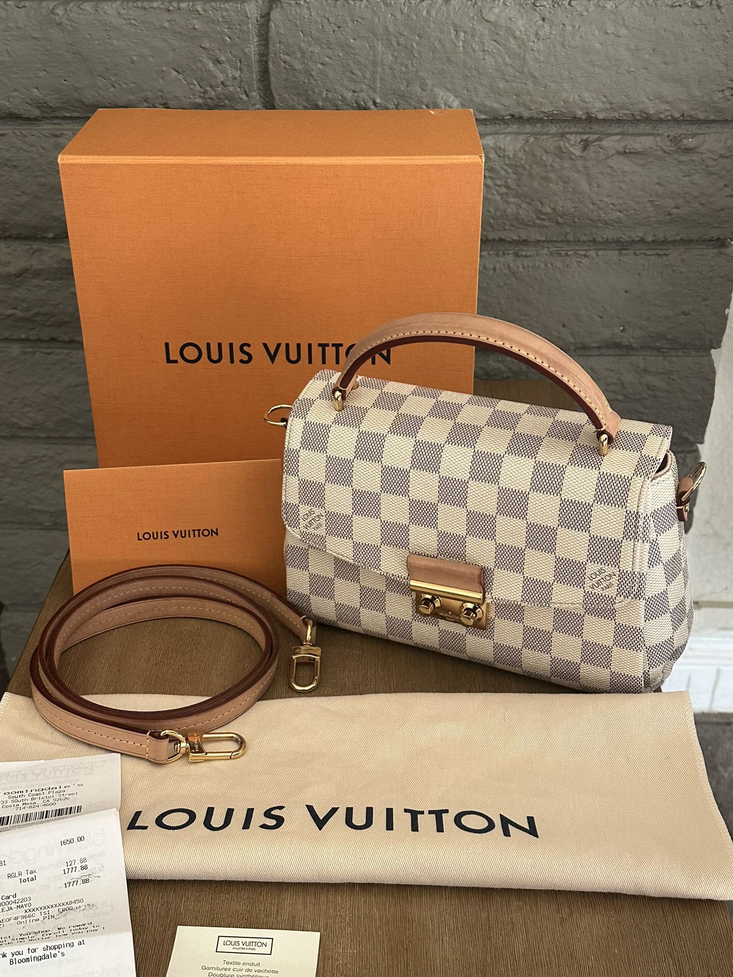 Authentic Louis Vuitton Croisette Damier Azur Bag 