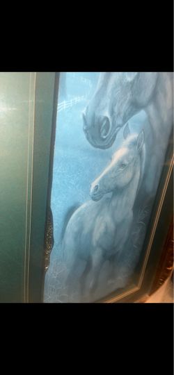 Vintage horse painting 925 sterling silver