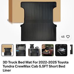 3D Truck Bed Mat 2022-2026 Toyota Tundra CrewMax 5.5FT Short Bed Liner